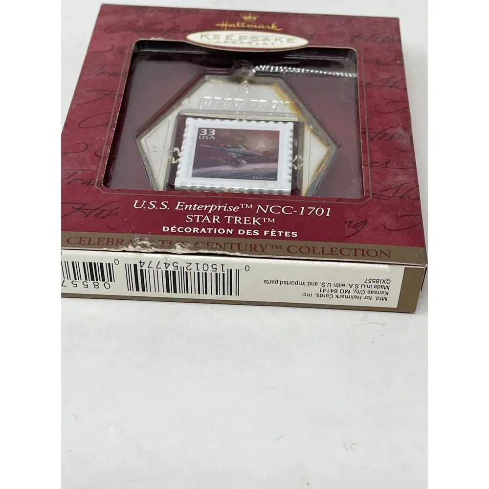 Hallmark Ornament 1999 Star Trek USS Enterprise Celebrate Century USPS Stamp NIB